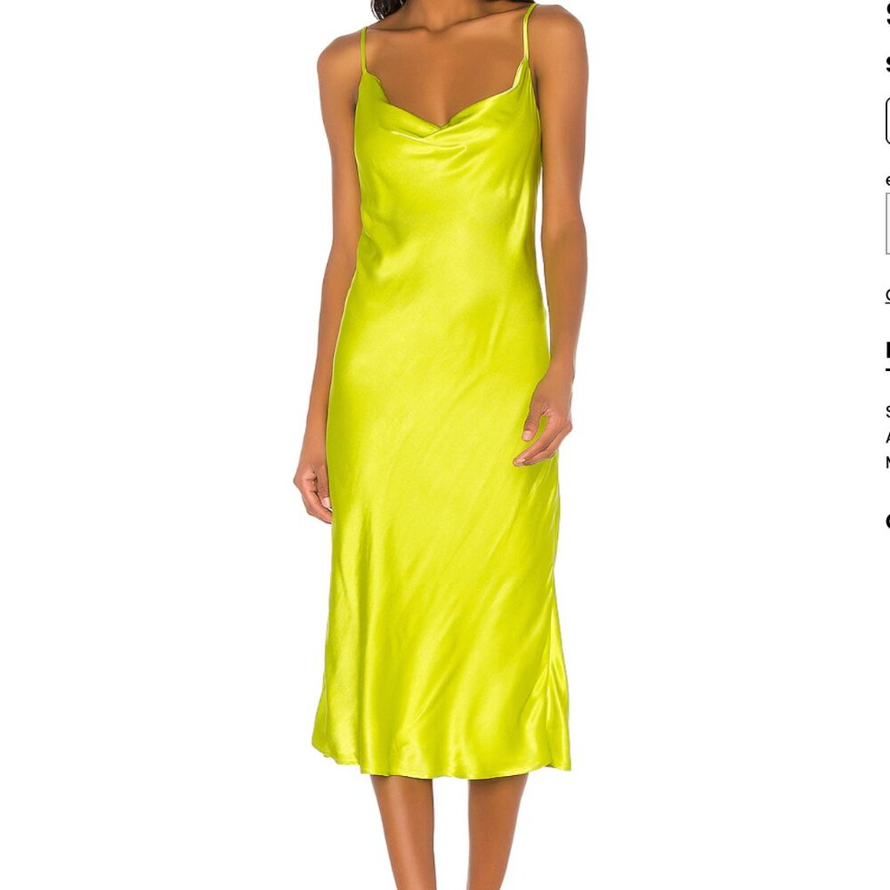 Bardot Neon Green Slip Dress - XS/4